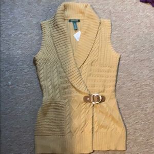 Ralph Lauren Cable Knit Wrap Sweater Vest